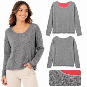 Maurices Women’s Long Sleeve Knit Top Gray Marled Texture Size Small Casual Pull